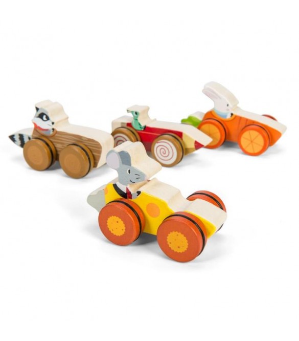 παιχνίδια le toy van ξυλινα αυτοκινητακια ραλι με ζωακια le toy van pl037