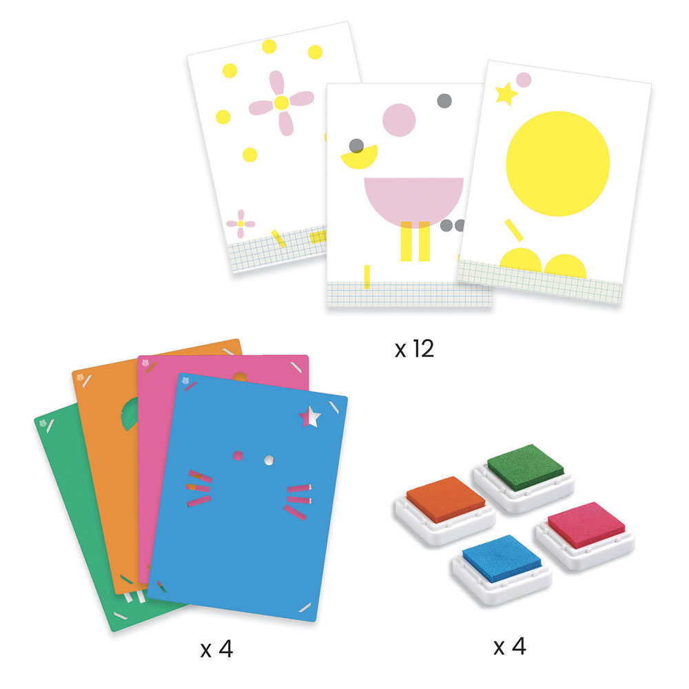 Ζωγραφίζω με σφραγίδες και στένσιλ 'Ζωάκια και λουλούδια' - Djeco 09899 4 Ζωγραφίζω με σφραγίδες και στένσιλ 'Ζωάκια και λουλούδια' - Djeco 09899 - Image 4