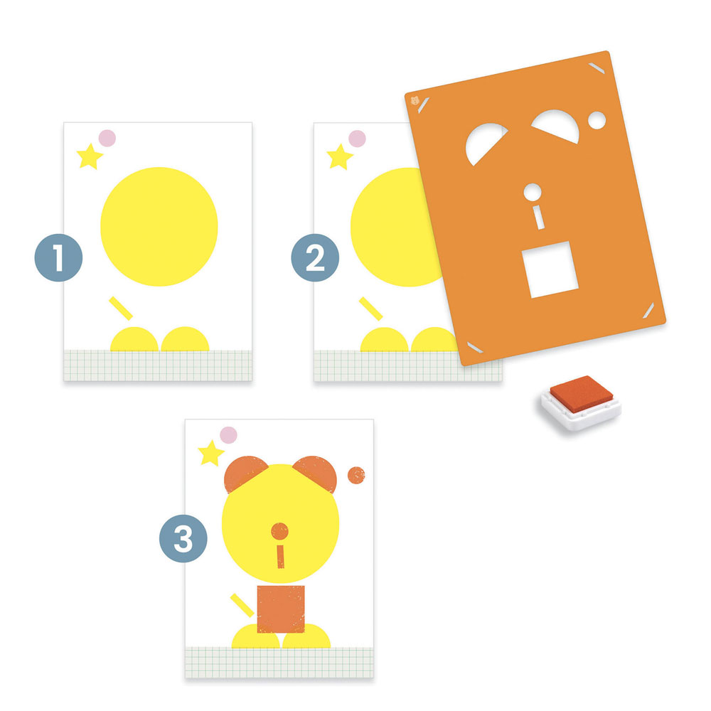 Ζωγραφίζω με σφραγίδες και στένσιλ 'Ζωάκια και λουλούδια' - Djeco 09899 3 Ζωγραφίζω με σφραγίδες και στένσιλ 'Ζωάκια και λουλούδια' - Djeco 09899 - Image 3